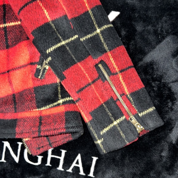 FOREVER 21 red and black plaid blazer jacket ❤️🖤 - Picture 7 of 8